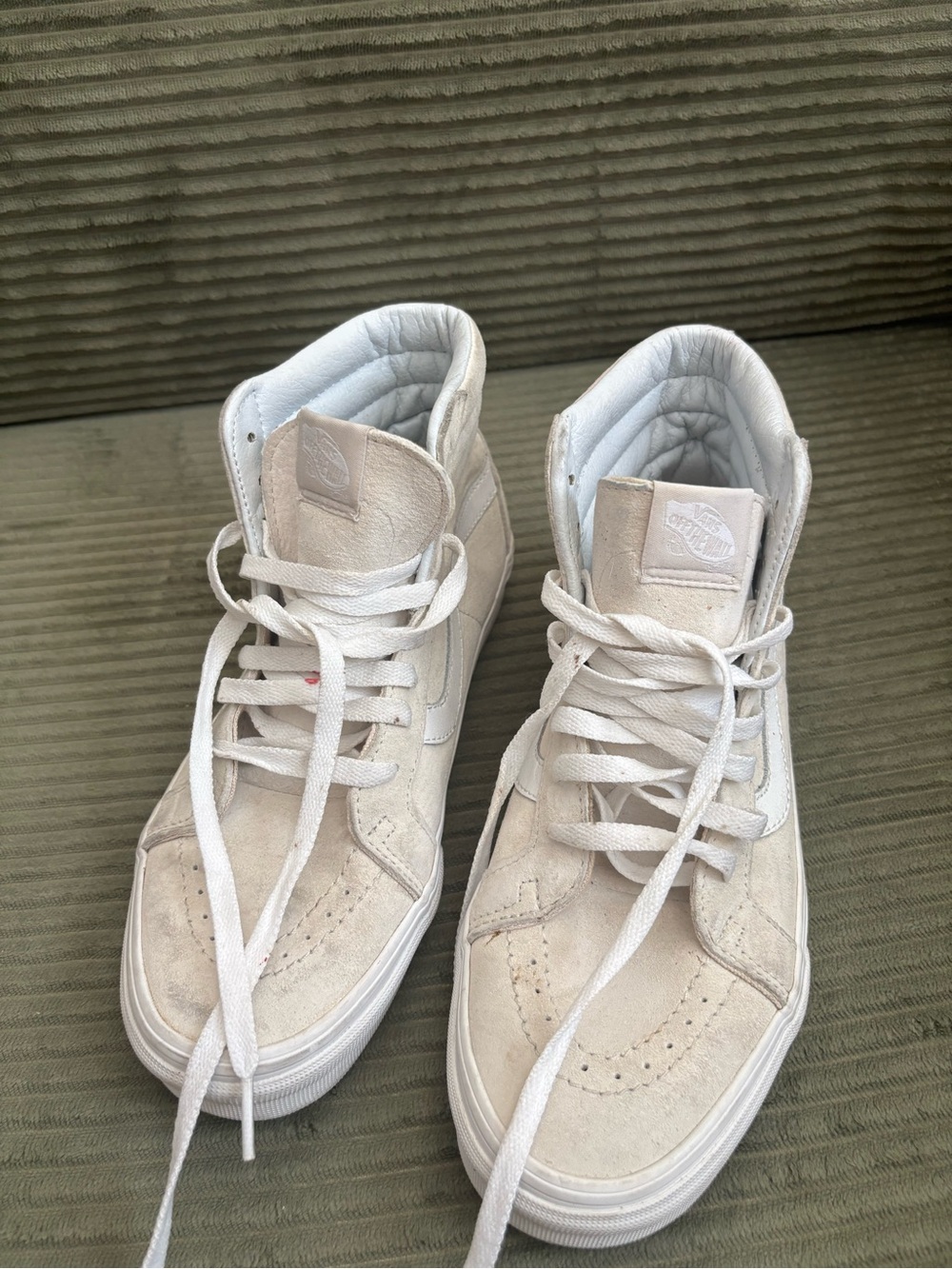 Vans High-Top Sneakers in Off-White and Cream - Picture 2 of 3